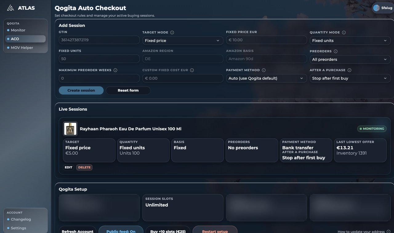 Live ATLAS Auto Checkout screenshot